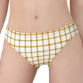 Yellow And Beige Tattersall Print Women's Panties
