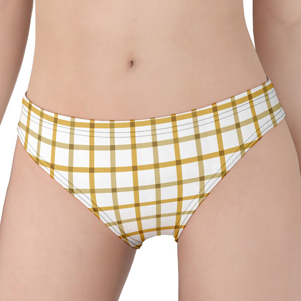 Yellow And Beige Tattersall Print Women's Panties