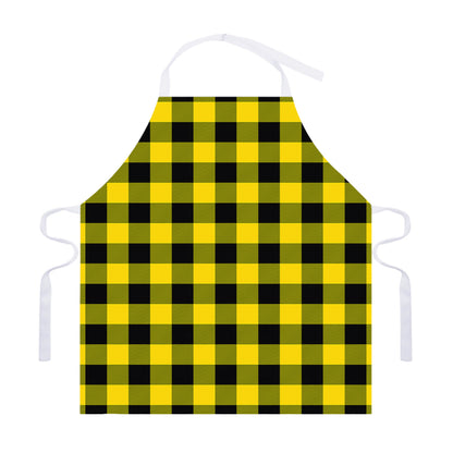 Yellow And Black Buffalo Check Print Adjustable Apron