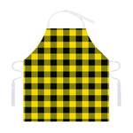 Yellow And Black Buffalo Check Print Adjustable Apron