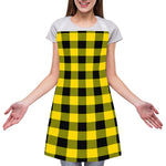 Yellow And Black Buffalo Check Print Adjustable Apron