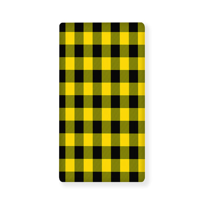Yellow And Black Buffalo Check Print Baby Crib Sheet
