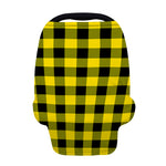 Yellow And Black Buffalo Check Print Baby Seat Cover