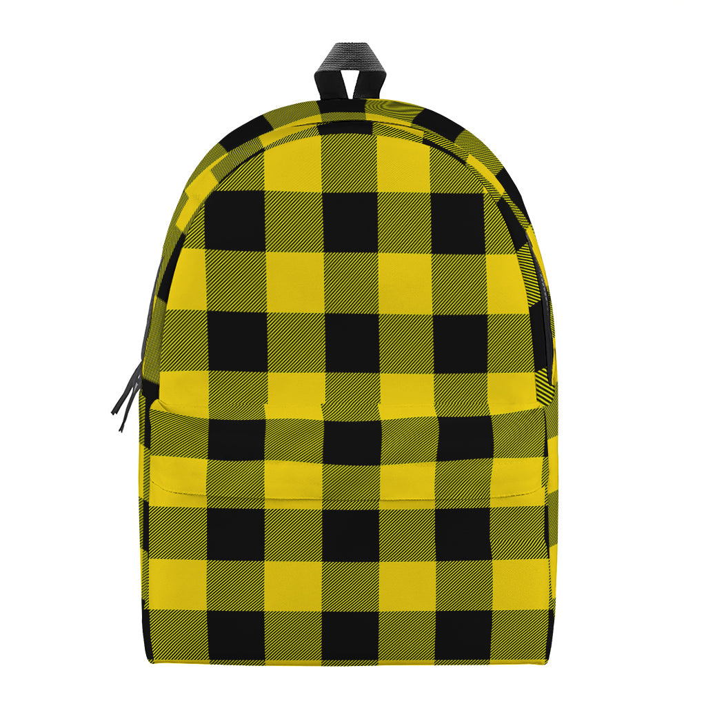Yellow And Black Buffalo Check Print Backpack
