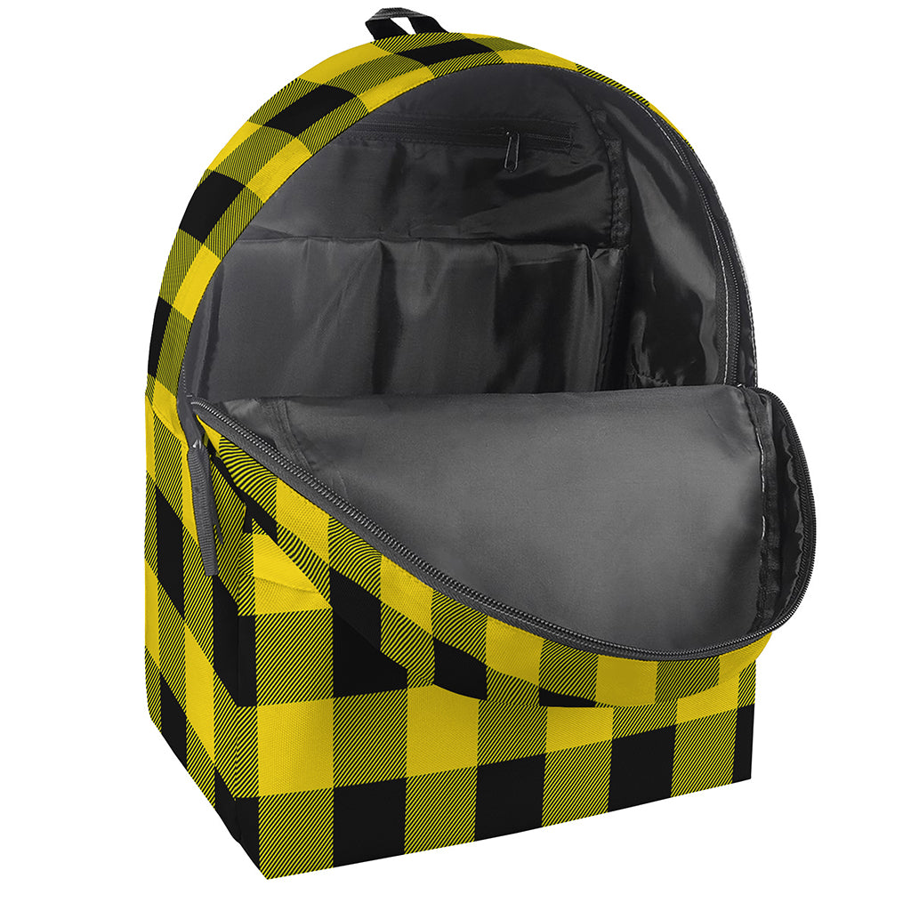 Yellow And Black Buffalo Check Print Backpack