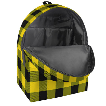 Yellow And Black Buffalo Check Print Backpack