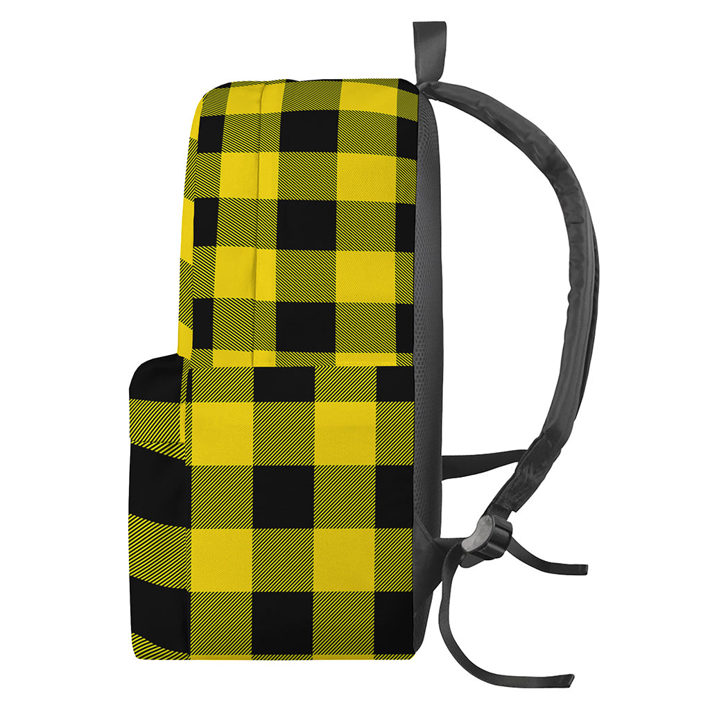 Yellow And Black Buffalo Check Print Backpack