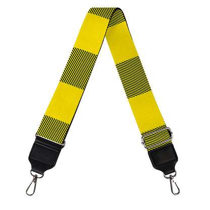 Yellow And Black Buffalo Check Print Bag Strap