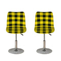 Yellow And Black Buffalo Check Print Bar Stool Covers