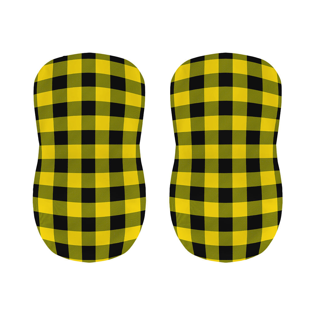 Yellow And Black Buffalo Check Print Bar Stool Covers