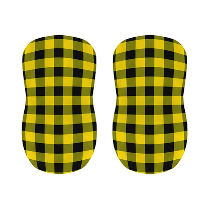 Yellow And Black Buffalo Check Print Bar Stool Covers