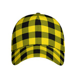 Yellow And Black Buffalo Check Print Baseball Cap