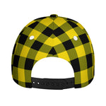 Yellow And Black Buffalo Check Print Baseball Cap