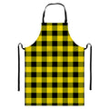 Yellow And Black Buffalo Check Print Bib Apron With Pocket