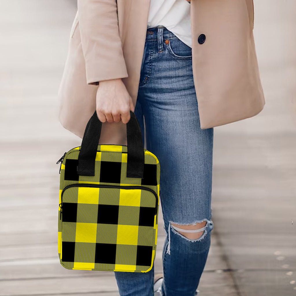 Yellow And Black Buffalo Check Print Bible Tote Bag