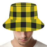 Yellow And Black Buffalo Check Print Bucket Hat