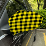 Yellow And Black Buffalo Check Print Car Side Mirror Covers