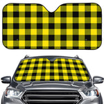 Yellow And Black Buffalo Check Print Car Windshield Sun Shade