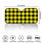 Yellow And Black Buffalo Check Print Car Windshield Sun Shade