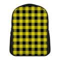 Yellow And Black Buffalo Check Print Casual Backpack