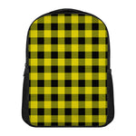 Yellow And Black Buffalo Check Print Casual Backpack