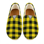 Yellow And Black Buffalo Check Print Casual Shoes