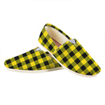 Yellow And Black Buffalo Check Print Casual Shoes