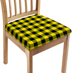 Yellow And Black Buffalo Check Print Chair Cushion Cover