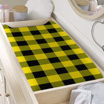 Yellow And Black Buffalo Check Print Changing Pad Cover