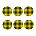 Yellow And Black Buffalo Check Print Coaster Set