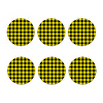 Yellow And Black Buffalo Check Print Coaster Set