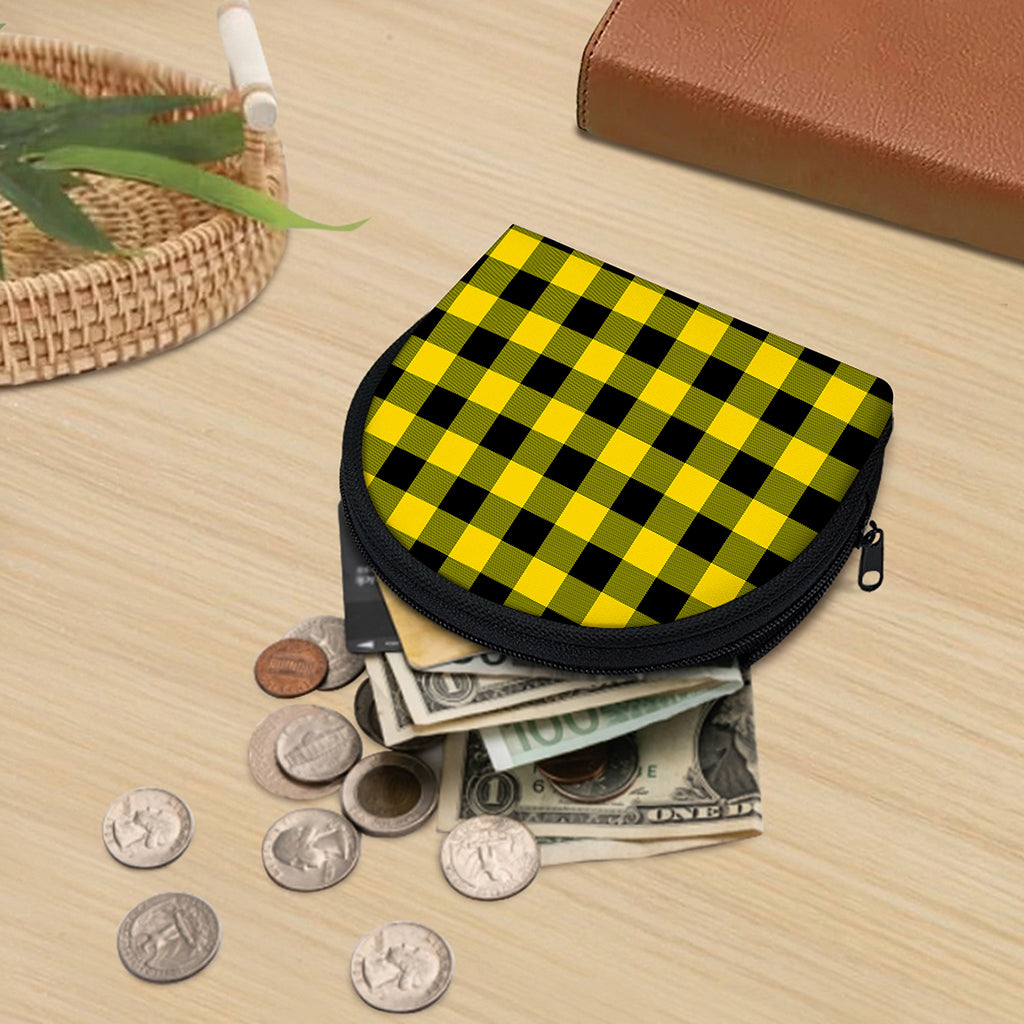 Yellow And Black Buffalo Check Print Coin Purse