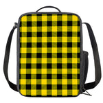 Yellow And Black Buffalo Check Print Crossbody Lunch Bag