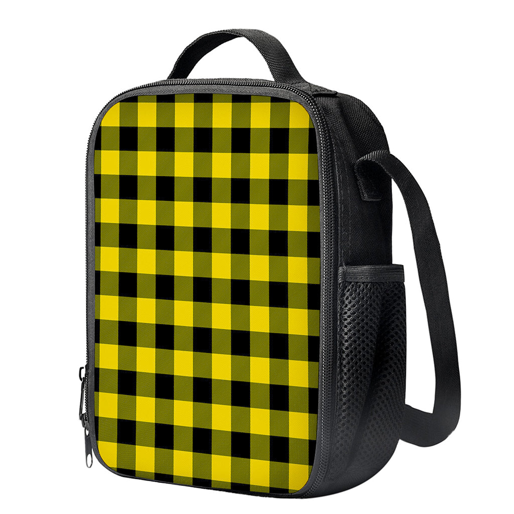 Yellow And Black Buffalo Check Print Crossbody Lunch Bag