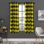 Yellow And Black Buffalo Check Print Curtain