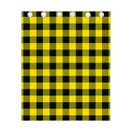 Yellow And Black Buffalo Check Print Curtain