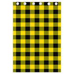 Yellow And Black Buffalo Check Print Curtain