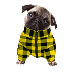 Yellow And Black Buffalo Check Print Dog Zip Up Jacket