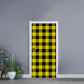 Yellow And Black Buffalo Check Print Door Sticker