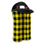 Yellow And Black Buffalo Check Print Double Neoprene Wine Tote