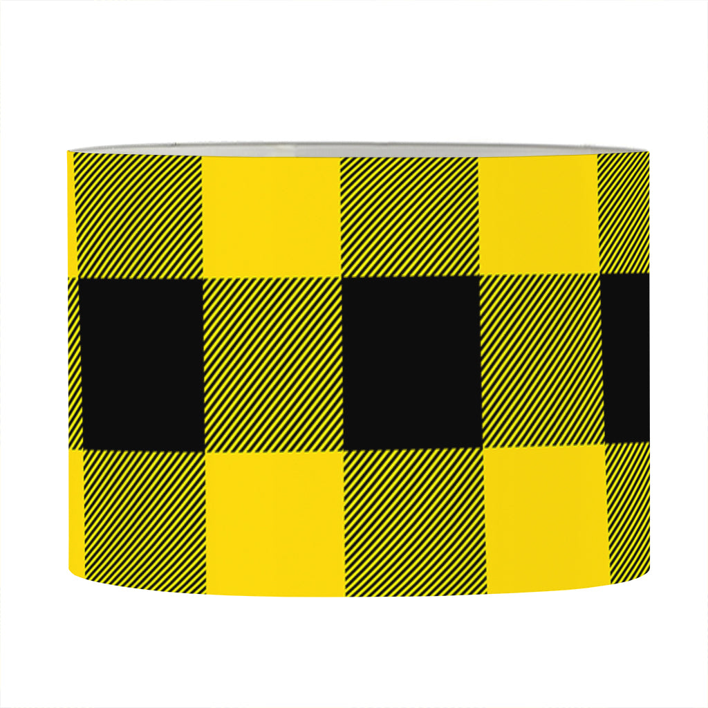 Yellow And Black Buffalo Check Print Drum Lamp Shade
