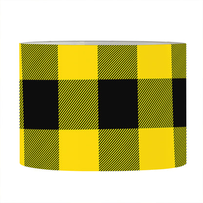 Yellow And Black Buffalo Check Print Drum Lamp Shade