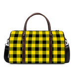 Yellow And Black Buffalo Check Print Duffle Bag