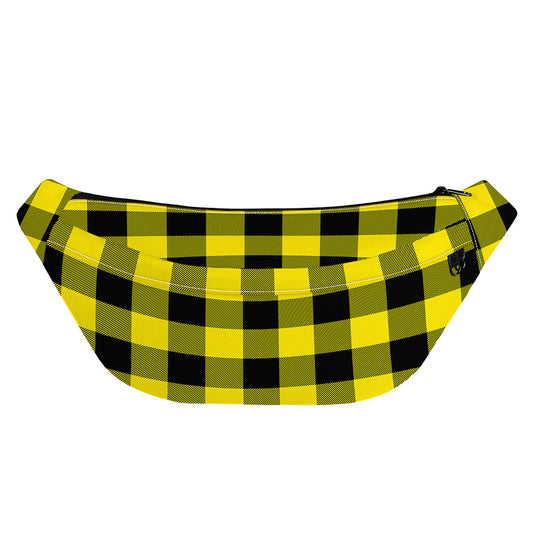 Yellow And Black Buffalo Check Print Fanny Pack