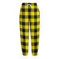 Yellow And Black Buffalo Check Print Fleece Lined Knit Pants