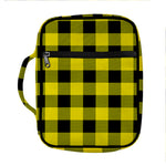 Yellow And Black Buffalo Check Print Front Pocket Bible Bag