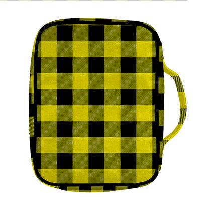 Yellow And Black Buffalo Check Print Front Pocket Bible Bag