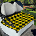 Yellow And Black Buffalo Check Print Golf Cart Seat Cover