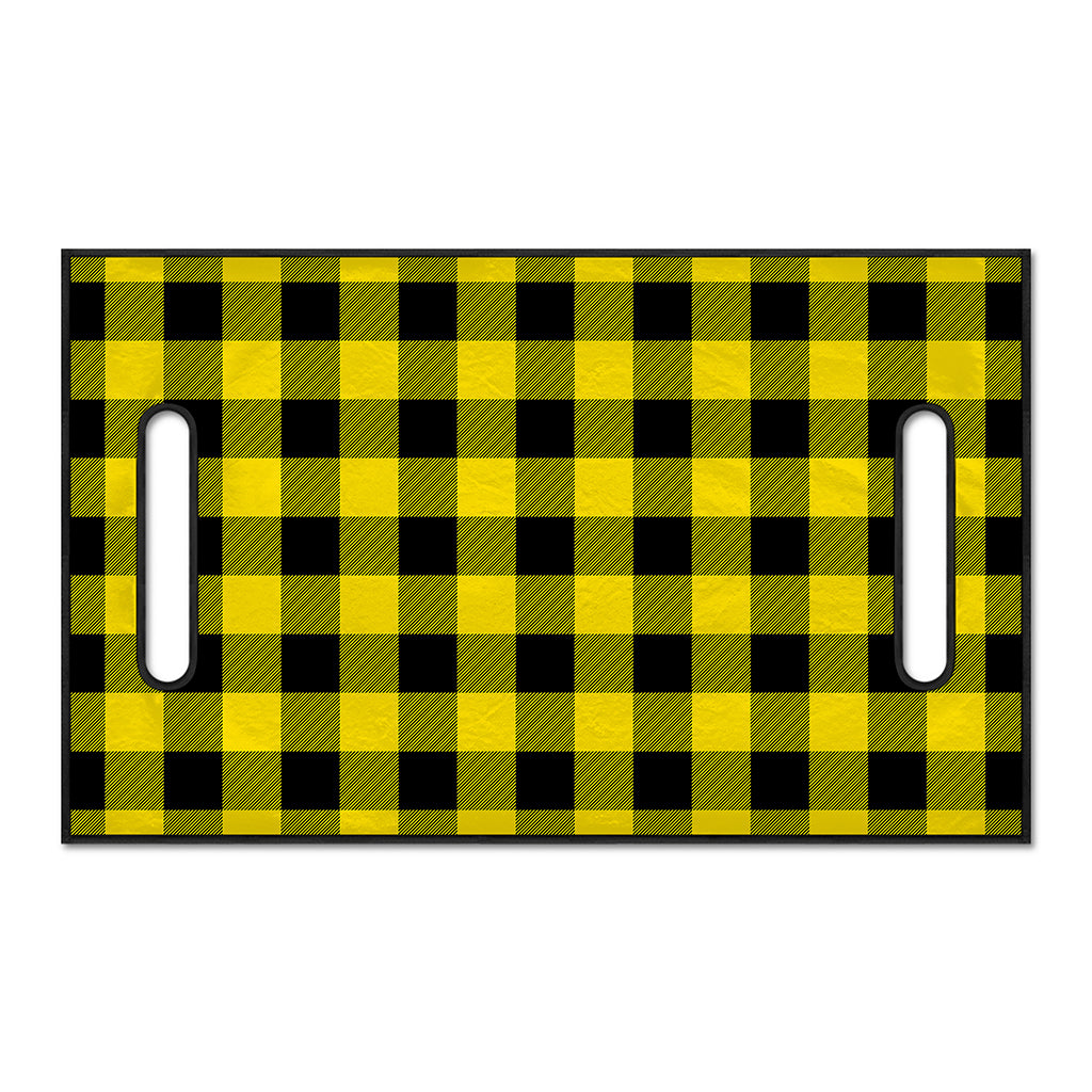 Yellow And Black Buffalo Check Print Golf Cart Seat Cover