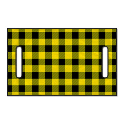 Yellow And Black Buffalo Check Print Golf Cart Seat Cover